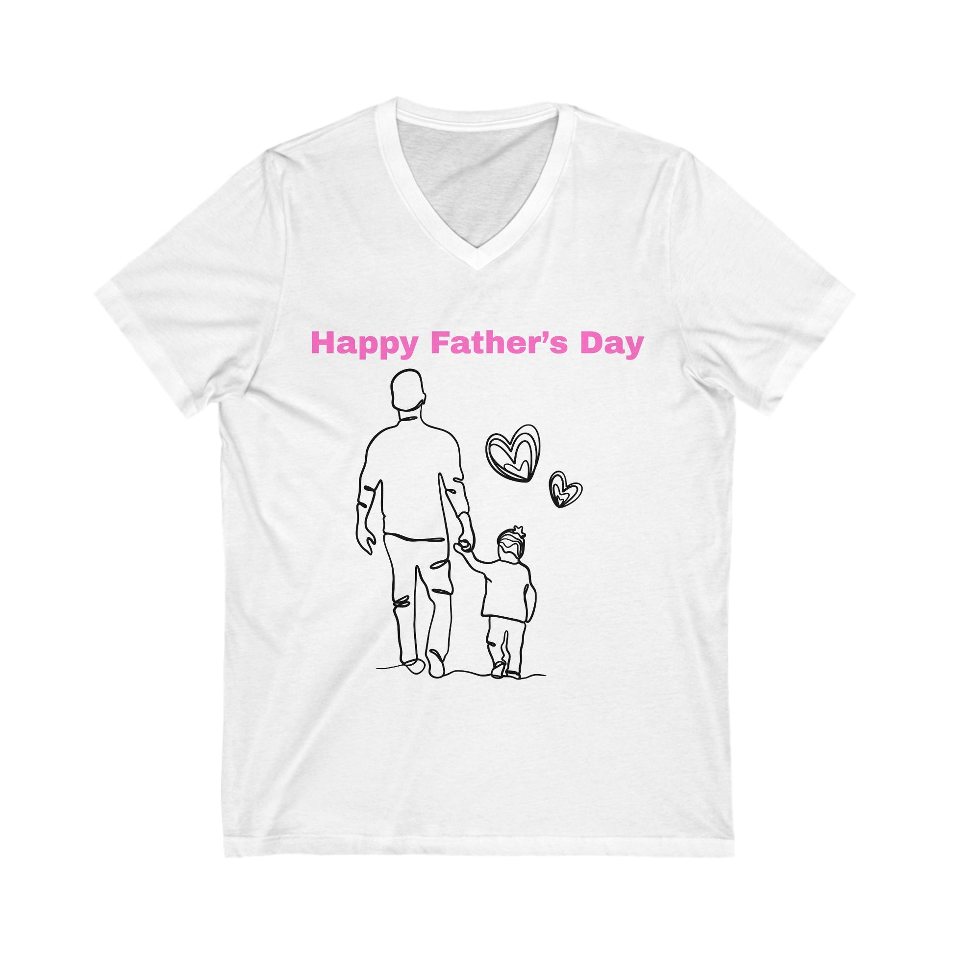 Father's Day V-Neck Tee, Short Sleeve Men's Tee, Family Love Shirt, Dad and Child Gift, Parenthood Shirt, Gifts for Dad